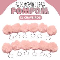 Chaveiro Pompom Pelúcia Rose - 50Mm Kit C/12 Unidades - Nybc