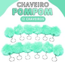 Chaveiro Pompom Pelúcia Verde Limeira - 50Mm Kit C/12 Unidades - Nybc