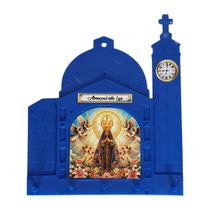 Chaveiro Porta Chaves Azul Nossa Senhora Com Anjos Para Proteção Da Casa
