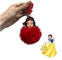 Chaveiro Princesa Disney Pompom Pelúcia Felpudo Acessório