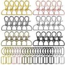 Chaveiro Purse Hardware PAXCOO a granel com gancho giratório D Rings Chaveiro Purse Hardware PAXCOO a granel com gancho giratório D Rings