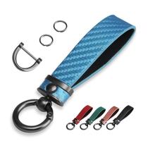 Chaveiro QBUC Carbon Fiber Style Microfiber Leather Blue