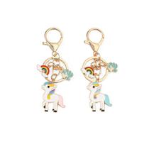 Chaveiro Rainbow Unicorn, acrílico, pingente de pônei, chaveiro