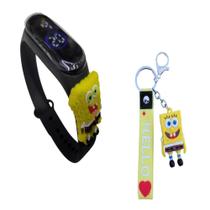Chaveiro Relógio Bob_Esponja Infantil Touc Resiste à Água-Pr - SMACTUDO