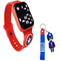 Chaveiro Relógio CAPITÃO_AMERICA Infantil D Resiste à Água-V