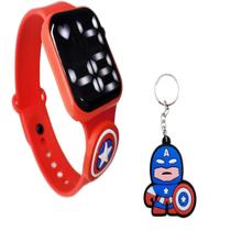 Chaveiro Relógio CAPITÃO AMERICA Infantil D Resiste à Água-V - SMACTUDO