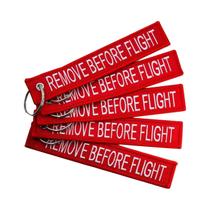 Chaveiro Remove before Flight 5PCS Jet Tag Com Texto Bordado Em Ambos Os Lados, Suporte Para Chaves