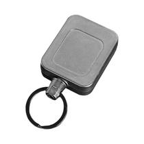 Chaveiro Retrátil Automático Antifurto Preto Para Homens Com Clipe De Cinto Com Zíper Quadrado Para