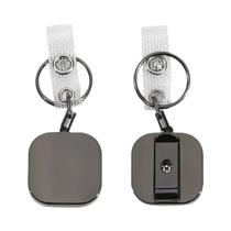 Chaveiro Retrátil Reforçado De Metal Com Mosquetão E Clipe De Cinto Para Crachá E Porta-Cartão De