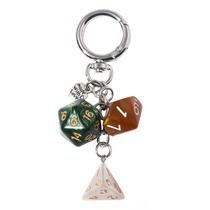 Chaveiro Retro Dice 8 Ball & Triangular Charm Elegante Chaveiro Retro Dice 8 Ball & Triangular Charm Elegante