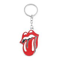 Chaveiro Rolling Stones, acessório com logotipo de língua e lábios Chaveiro Rolling Stones, acessório com logotipo de língua e lábios