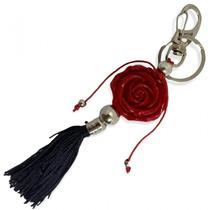 Chaveiro Rosa Orixá Pomba Gira Preto Vermelho 16 Cm Murano