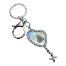 Chaveiro SANTA terço NOSSA senhora aparecida PRATA RESINADO