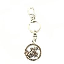 Chaveiro São Jorge 15 cm metal níquel Chaveiro São Jorge 15 cm metal níquel