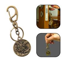 Chaveiro São Miguel Arcanjo Redondo Metal Ouro Velho