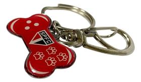 Chaveiro São Paulo De Metal Ossinho Com Mosquetão - Licenciado Chaveiro São Paulo De Metal Ossinho Com Mosquetão - Licenciado