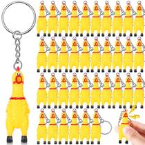 Chaveiro Shappy Squeaky Chicken de borracha 2,4 polegadas amarelo 36 unidades Chaveiro Shappy Squeaky Chicken de borracha 2,4 polegadas amarelo 36 unidades