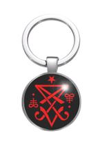 Chaveiro Sigilo de Lúcifer Preto e Vermelho