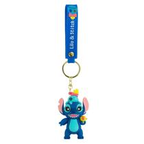 Chaveiro Silicone Formato Stitch Arma De Água 8cm - Disney