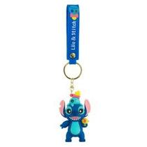 Chaveiro silicone formato stitch arma de água 8cm - disney