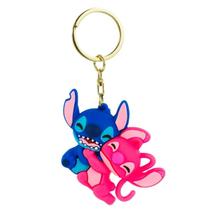 Chaveiro Silicone Formato Stitch Com Angel 5.5cm - Disney