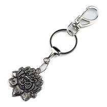 Chaveiro Símbolo do OM Na Flor de Lotus 12 cm Metal Níquel