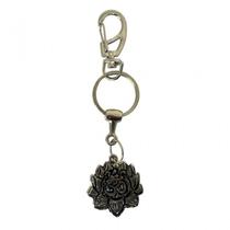 Chaveiro Símbolo Do Om Na Flor De Lotus 12 Cm Metal Níquel Chaveiro Símbolo Do Om Na Flor De Lotus 12 Cm Metal Níquel