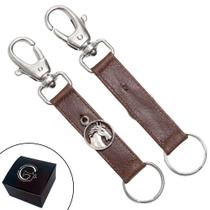 Chaveiro SLIM Country Pingentes Personalizado Circulo Cavalo Fecho Mosquetão