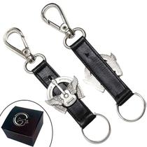 Chaveiro SLIM Country Pingentes Personalizado Violão e Asas Fecho Mosquetão