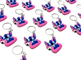 Chaveiro Stitch Flamingo Rosa 10un Kit Emborrachado Mimo Top