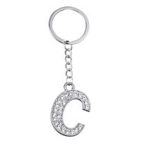 Chaveiro, strass, letra C, alfabeto de metal, chaveiro Chaveiro, strass, letra C, alfabeto de metal, chaveiro