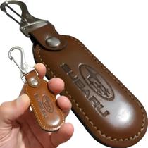Chaveiro Subaru Couro Marrom Acessório Chave Carro Bolsa Mosquetão Argola Luxo Presente Chaveiro Subaru Couro Marrom Acessório Chave Carro Bolsa Mosquetão Argola Luxo Presente