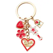 Chaveiro Sweetheart Red Love Heart Rose Magic Zinc Alloy