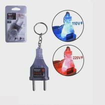 Chaveiro Testador de Tomada Identificar Tensão Voltagem 110/220v