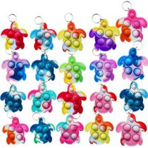 Chaveiro Toy Roaqua Rainbow Mini Pop Turtle x20