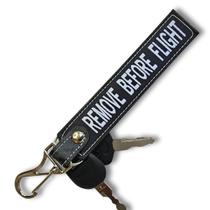 Chaveiro Tramado Voo Fibra Aviação Before Flight - Preto