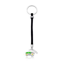 Chaveiro Trator Verde em Paracord com Revestimento Prateado