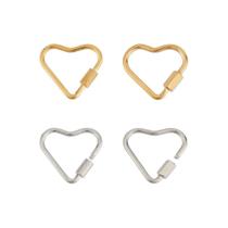 Chaveiro UNICRAFTALE 304 com fecho de coração em aço inoxidável, 4 unidades