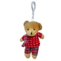 Chaveiro Urso de Pelúcia - Roupa Vermelha - 12cm - 1 unidade - Rizzo