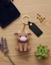 Chaveiro Vaquinha Fofa Marrom Para Bolsa Chaves 3D