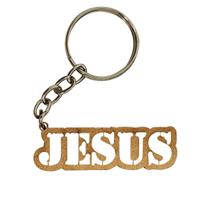 Chaveiro Vazado Jesus Com Argola 5x1,5cm Mdf Madeira