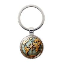 Chaveiro Vintage Earth Globe World Map Pingente Chaveiro Vintage Earth Globe World Map Pingente