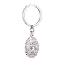 Chaveiro Vintage Saint Christopher em aço inoxidável