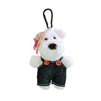 Chaveiro West Highland Terrier com chapéu de palha para cães de pelúcia