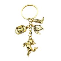 Chaveiro Western Cowboy Vintage em liga dourada
