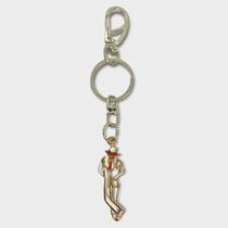 Chaveiro Ze Pelintra Branco Com Dourado 14 cm Metal