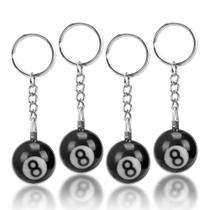 Chaveiro ZORZA Kit com 4 Mini Bolas 8 de Resina 2,5 cm