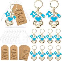 Chaveiros Baby Shower Favors BUYWUMORE Blue Footprint x12