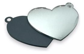 Chaveiros Coração Espelhado Para Personalizar 50 Peças Chaveiros Coração Espelhado Para Personalizar 50 Peças