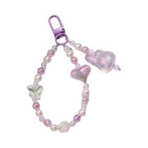 Chaveiros De Acrílico Coloridos Com Borboletas E Flores Para Mulheres, Chaveiro De Contas, Decoração